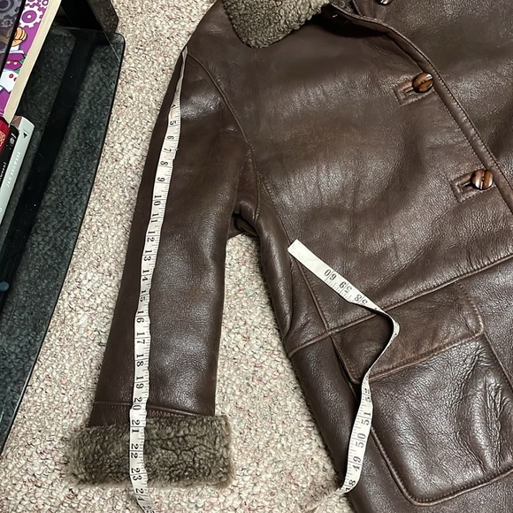 100% lamb sherling lined leather longer jacket- brand new!!! - Picture 6 of 11
